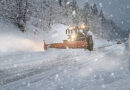 Equipment removing snow on winter roads.